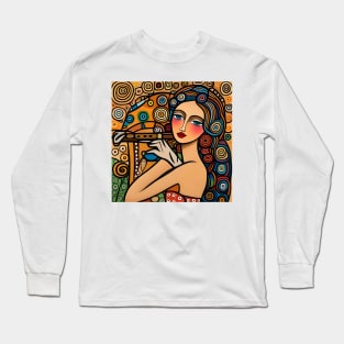 Young woman playing a Flute Long Sleeve T-Shirt